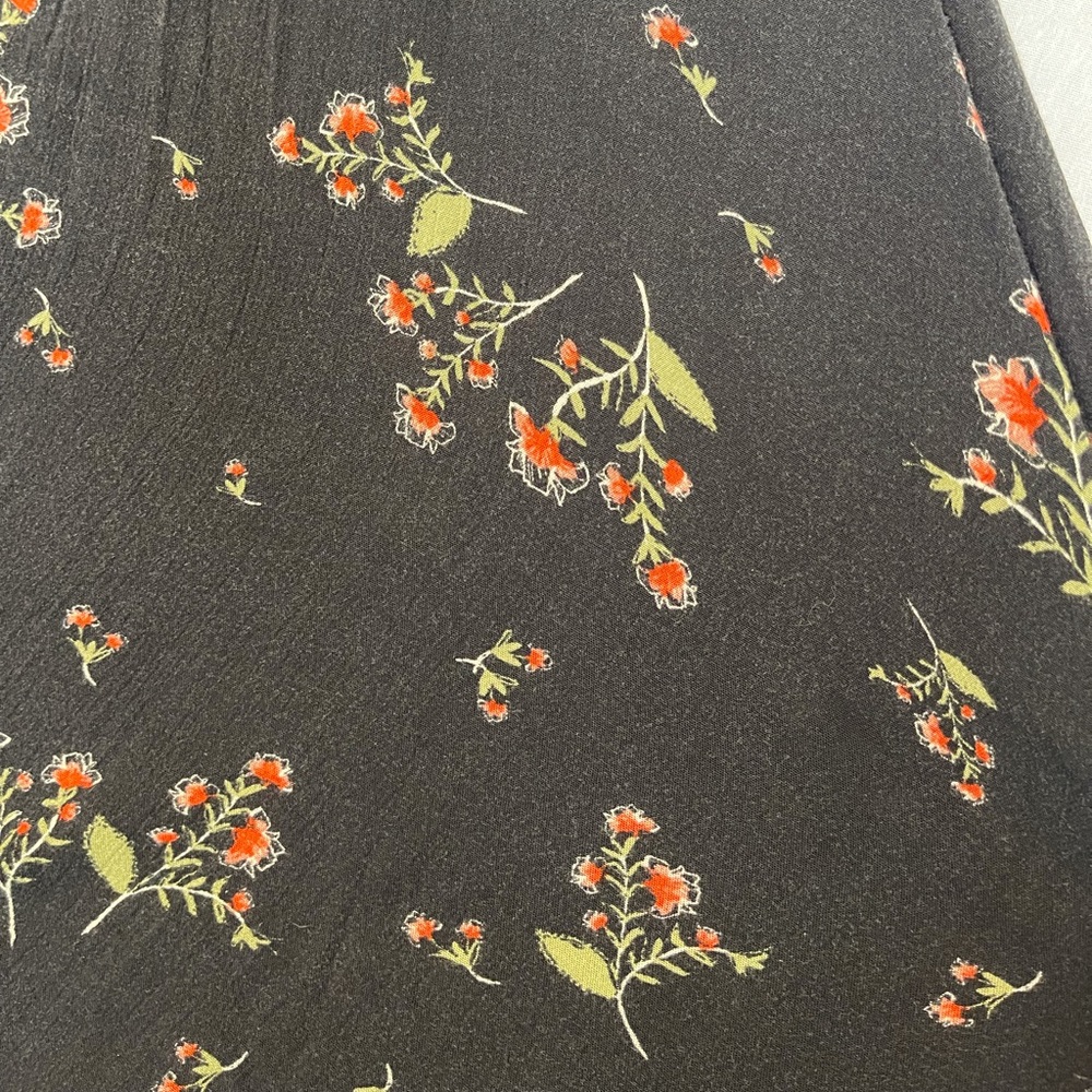 Free People black floral print tunic dress side seam pockets casual loose fit - Picture 7 of 13